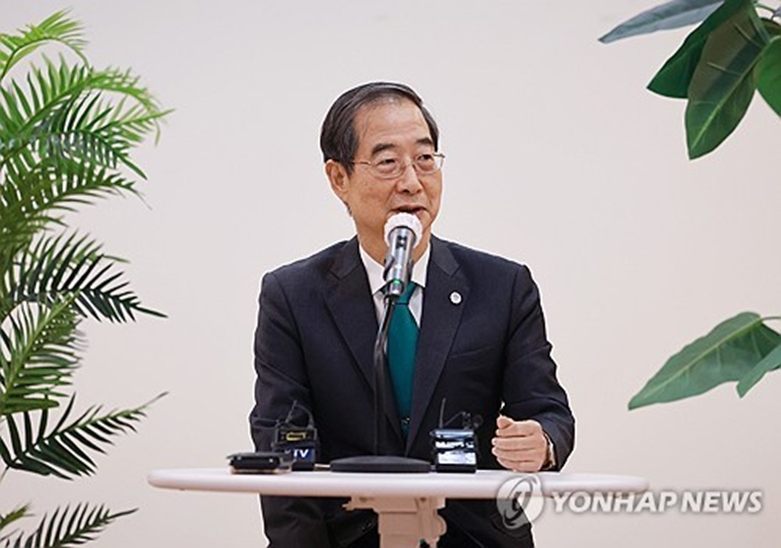 한덕수 총리, 출입기자 간담회 발언(사진=연합)