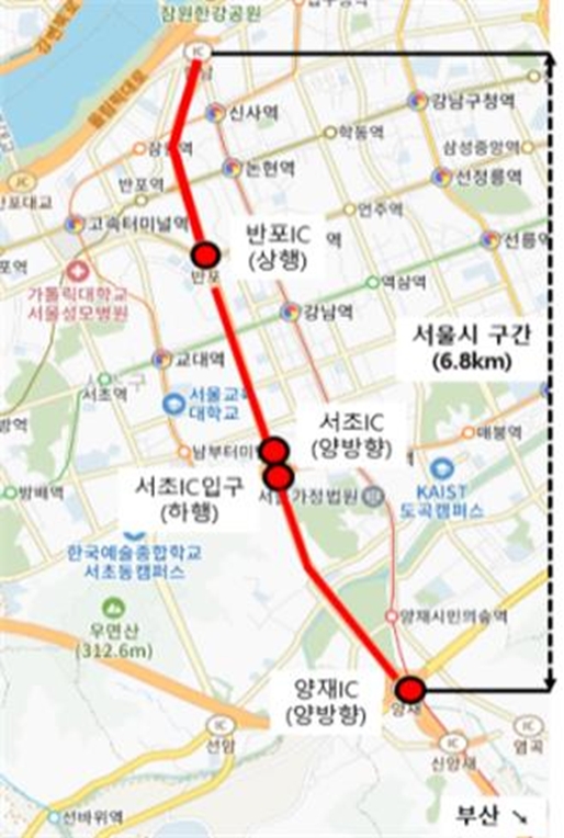 경부고속도로 버스전용차로 위치도(사진=서울시)