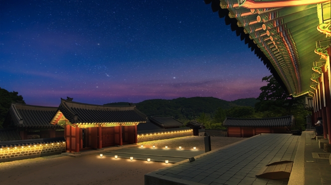 남한산성행궁내부 조명모습. / 사진=경기도 제공