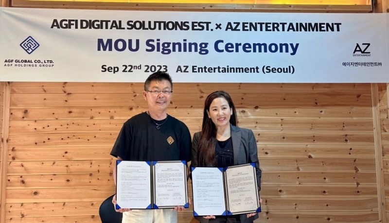 AGFI DIGITAL SOLUTIONS EST. YAMAMOTO 사장(좌), 에이지엔터테인먼트(주) 대표 나정윤(우)