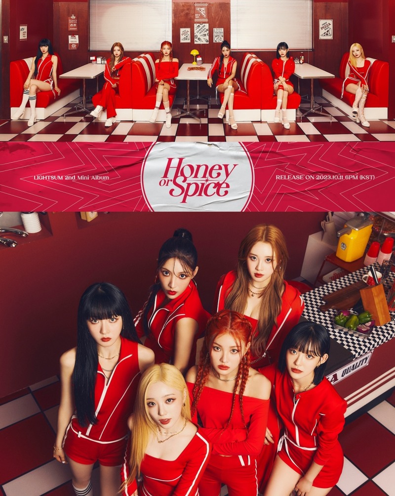 LIGHTSUM, 미니 2집 'Spice' 버전 단체 콘셉트 이미지 공개…여섯 소녀의 다채로운 빨간 맛
