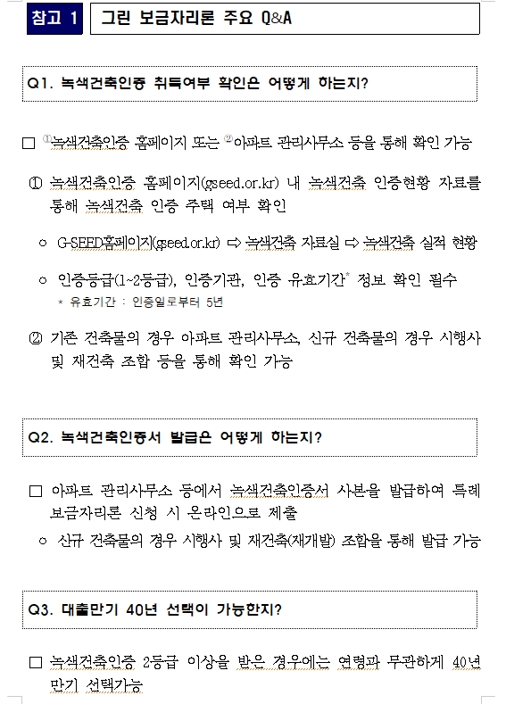 주금공, 그린 보금자리론 출시...국정과제 ESG 지원 강화 부응 차원