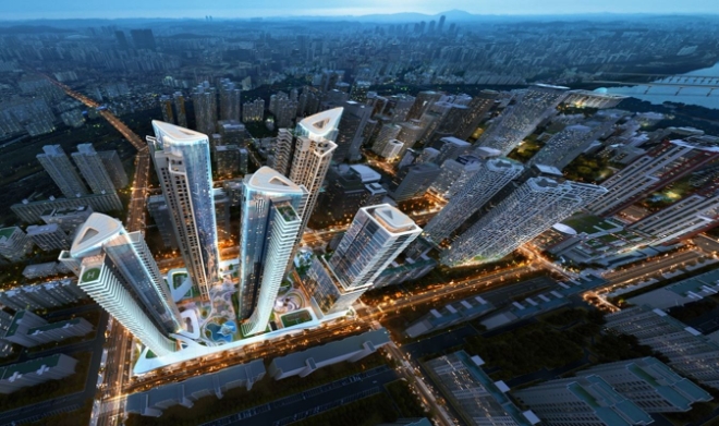 포스코이앤씨는 여의도 재건축 1호 사업지인 여의도 한양아파트 입찰 제안에 소유주 금융부담을 최소화한 금융조건을 선보이겠다고 27일 밝혔다. 사진은 여의도 한양의 조감도, (사진 = 포스코이앤씨 제공)