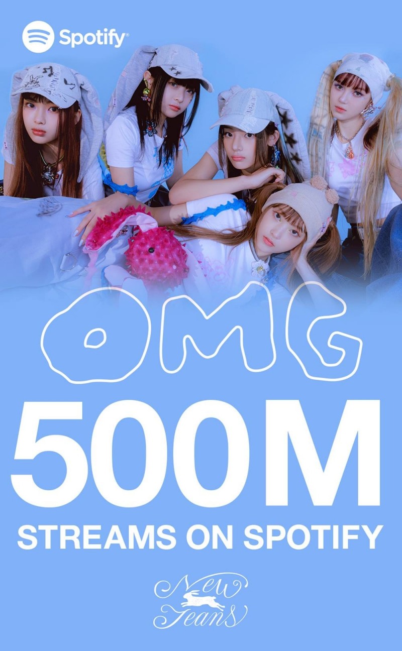 뉴진스 ‘OMG’, 스포티파이 누적 재생 수 5억 회 돌파…‘식지 않는 인기’