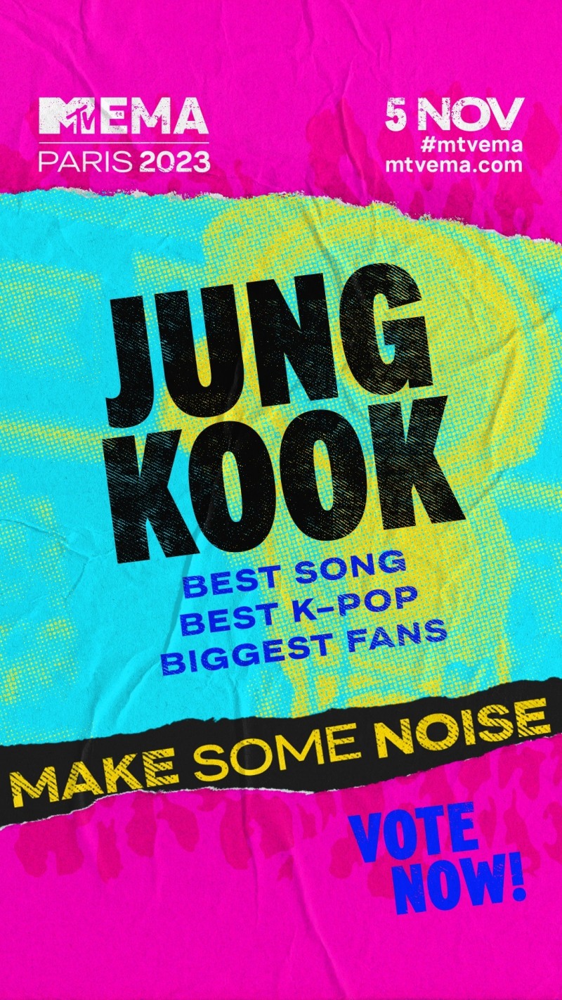 ‘글로벌 팝스타 솔로 아티스트 위상 과시’ 정국, ‘2023 MTV EMA’ 韓 솔로 가수 역대 최다 노미네이션