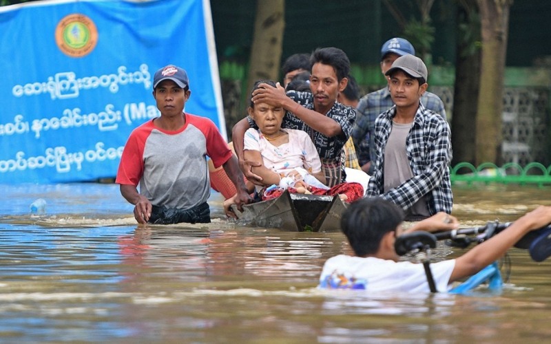 미얀마 바고 지역 홍수(AFP=연합)