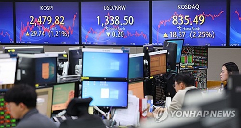 코스피, 코스닥 지수 오르고 환율은 내리고(사진=연합)