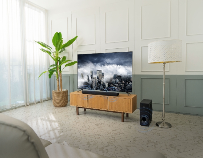 야마하뮤직코리아는 사운드바 2종을 신규 출시했다고 13일 밝혔다. 사진은 출시된 사운드바 SR-B40A의 모습. (사진 = 야마하뮤직코리아 제공)