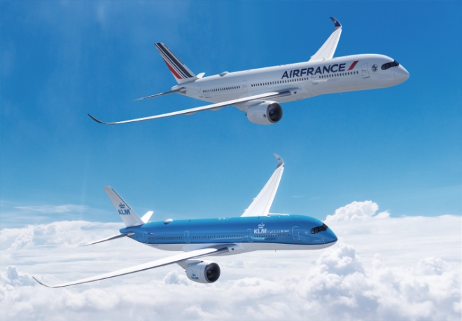 에어프랑스-KLM 그룹은 최근 에어버스 A350-900 및 A350-1000 항공기 50대에 대한 계약을 체결하고, 40대 분의 추가 구매권을 확보했다고 17일 밝혔다. 사진은 에어프랑스 항공기의 모습. (사진 = 에어프랑스-KLM 제공)