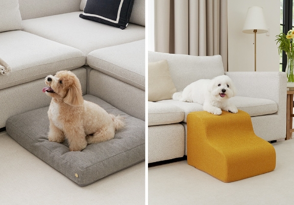 리카리카 홈 리빙 라인 신제품 ‘릴렉싱 더블 방석', '커브형 논슬립 계단'(사진제공= 오브젝티보)