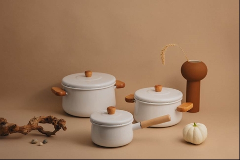 코닝웨어 플레인 법랑 쿡웨어 3종