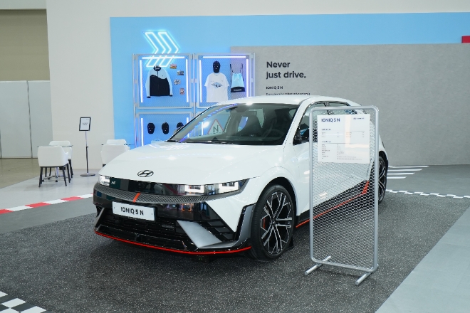 ‘2023 대한민국 미래모빌리티엑스포' 현대자동차관에 전시된 아이오닉 5N / 사진=현대차그룹 제공