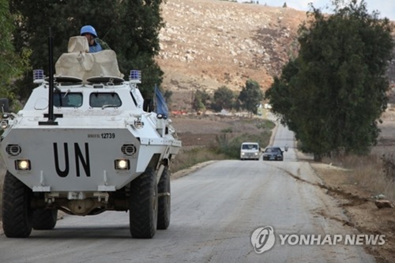 이스라엘-레바논 국경 순찰하는 유엔군(사진=연합)