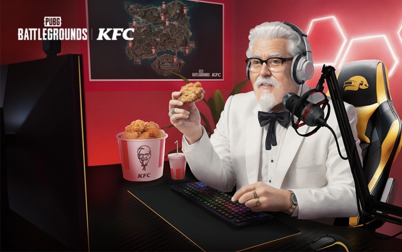 배틀그라운드, KFC 컬래버 기념 생방송 진행…KFC 할아버지가 '배그' 스트리머?