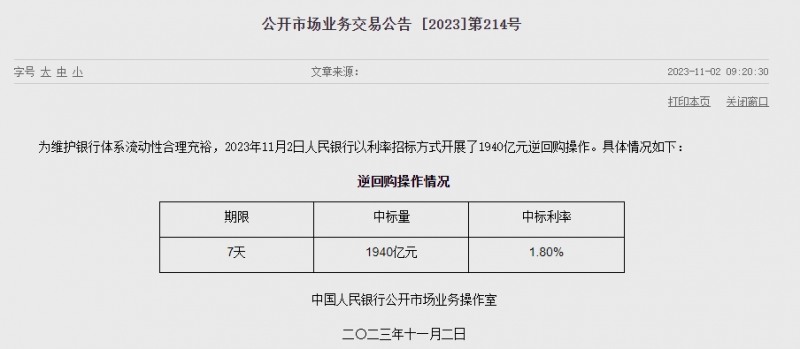 중국 인민은행 유동성 2300억위안 순회수..이번주 4700억위안 순회수