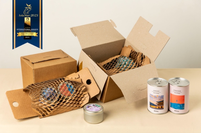 ㈜한진은 자사의 친환경 완충재 ‘그린와플’이 아시아포장연맹(APF)이 주최한 ‘아시아 스타 어워즈 2023’에서 ‘에코 패키지’ 부문을 수상했다고 6일 밝혔다. 사진은 그린와플로 포장된 택배물의 모습. (사진 = ㈜한진 제공)