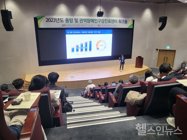 3일,2023년도장애인구강진료센터워크숍에서서울대치과병원중앙장애인구강진료센터장주혜교수가강연을하고있다.