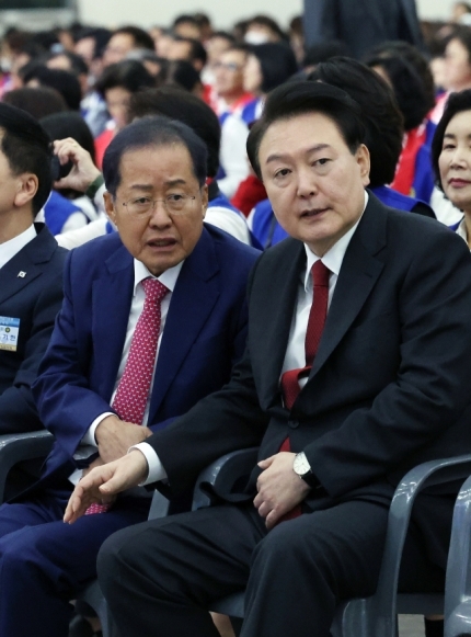"2023년바르게살기운동 전국회원대회" 참석한 윤석열대통령(사진=연합)