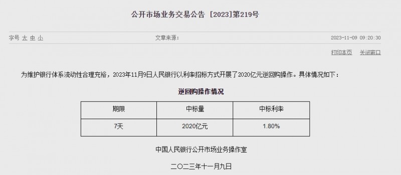 중국 인민은행 유동성 80억위안 순공급...이번주 8080억위안 순회수