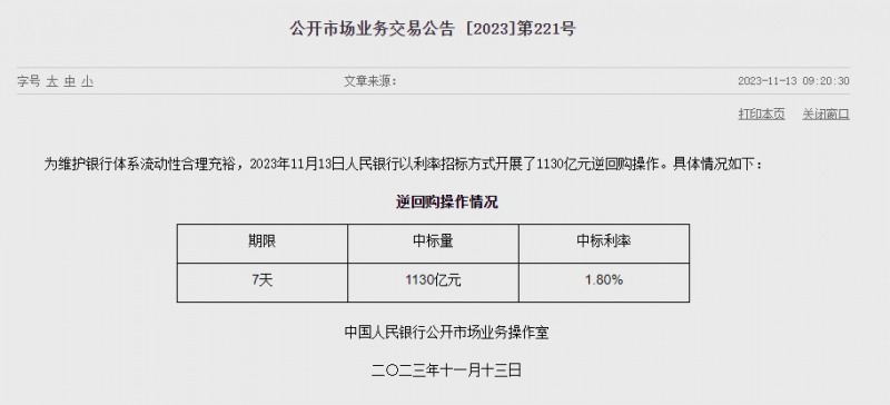 중국 인민은행 유동성 950억위안 순공급..지난주 6480억위안 순회수