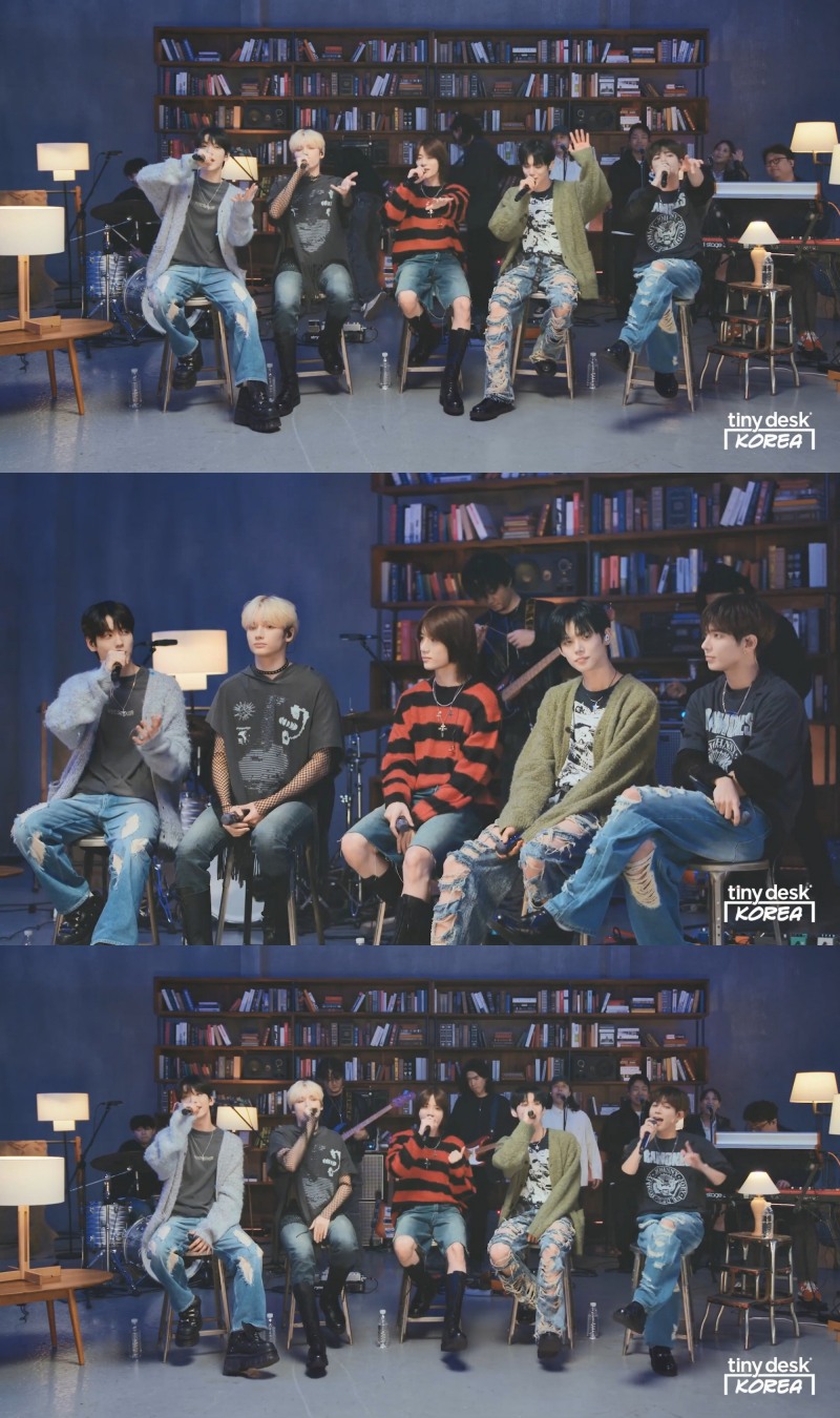 투모로우바이투게더, '타이니 데스크 코리아' 출연…'물수제비' 완전체 라이브 최초 공개