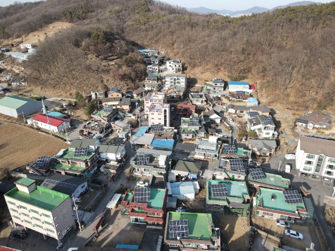 경기 용인시 모현읍 일산1리 태양광설비 전경.(사진=용인시)