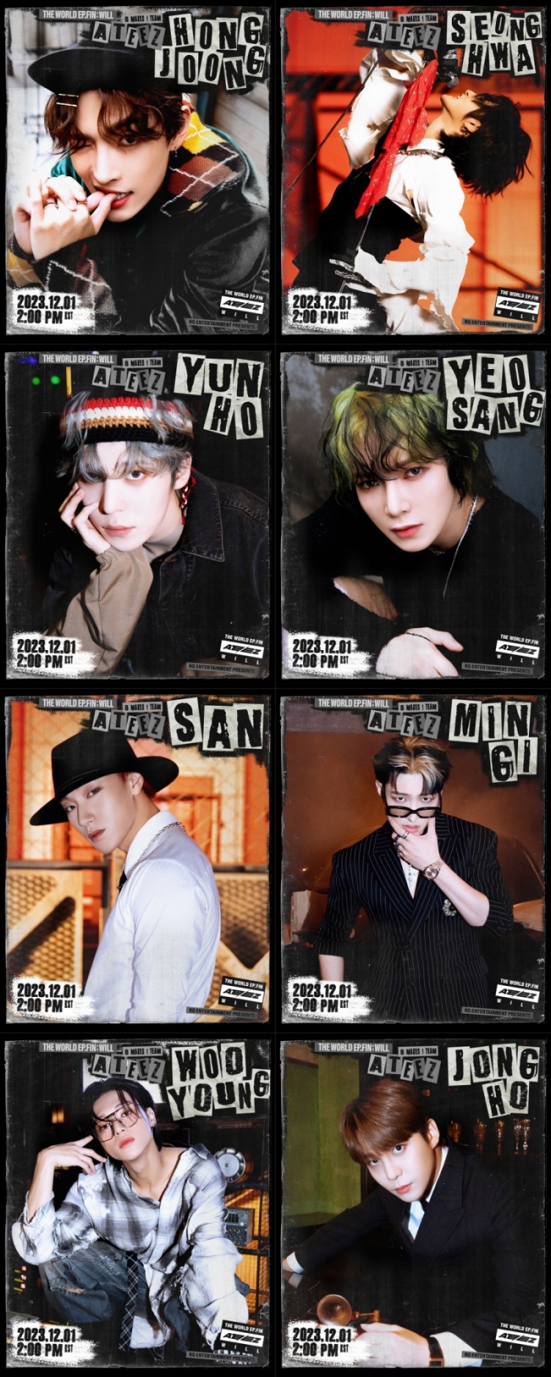 에이티즈, 정규 2집 캐릭터 포스터 공개…8인 8색으로 빛난 ‘폼‘