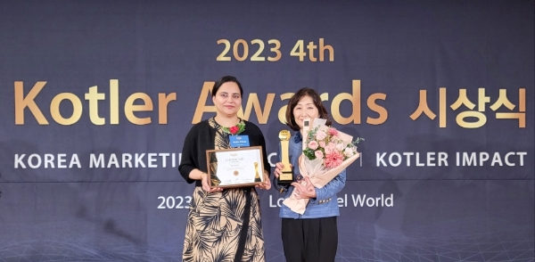 왼쪽부터 코틀러임팩트 CEO Sadia Kibria, 센트온 유정연 대표 (사진제공=센트온)