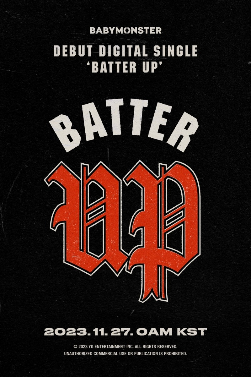 베이비몬스터, 데뷔곡 제목은 'BATTER UP'…YG “베이비몬스터만의 차별화된 존재감을 각인시키는 강렬한 힙합 음악”