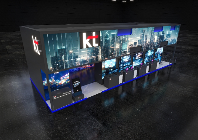 KT는 오는 23일부터 25일까지 부산 해운대구 벡스코에서 열리는 ‘2023 대한민국 정부 박람회’에 참여한다고 22일 밝혔다. 사진은 2023 대한민국 정부 박람회 KT 전시 부스 조감도. (사진 = KT 제공)