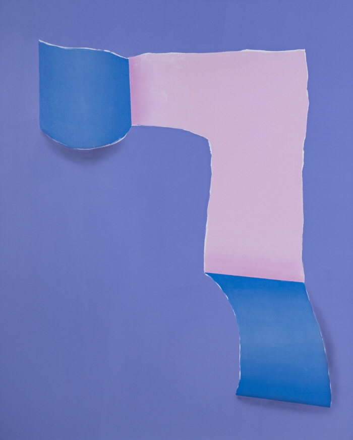 금보성. 한글 종이찢기. ㄱ(기역). 227x181cm