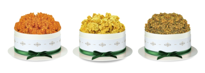 사진 = (왼쪽부터)마라바삭 케이크, 달콘바삭 케이크, 바질바삭 케이크