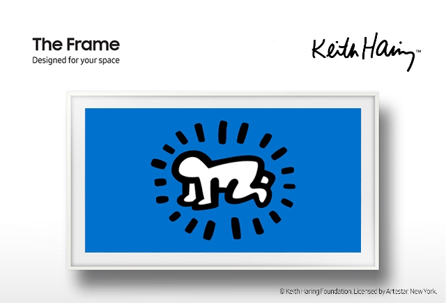 삼성전자가 라이프스타일 TV '더 프레임'을 통해 20세기 아티스트 '키스 해링'의 작품을 선보인다. '더 프레임'을 통해 만날 수 있는 '빛나는 아기(Radiant Baby)' 작품