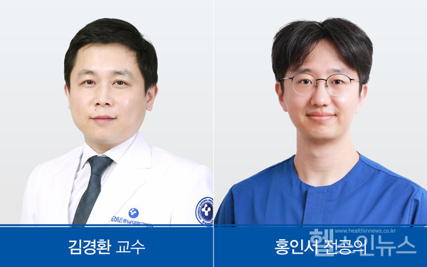 (왼쪽부터)충남대학교병원신경외과김경환교수,홍인서전공의