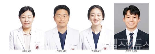 (왼쪽부터)고려대안암병원신경과김하욤교수,박진우교수,백설희교수,강현우전공의