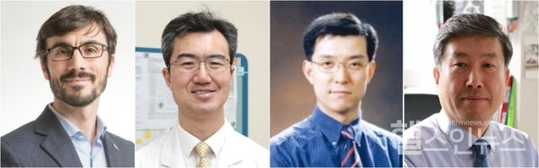 (왼쪽부터)유펜마르코루엘라교수,서울아산병원윤덕현교수,서울대정준호교수,앱클론이종서대표(앱클론제공)