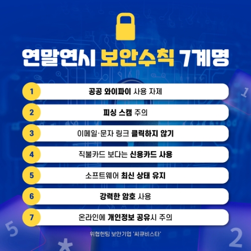 씨큐비스타, 연말연시 스미싱 예방 '보안수칙 7계명' 발표