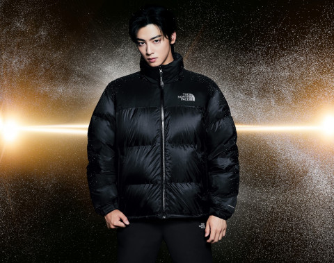 근본 패딩 ‘눕시 재킷’에 방수 기능을 더한 ‘1996 워터 쉴드 눕시 다운 재킷’(노스페이스 홍보대사 차은우)