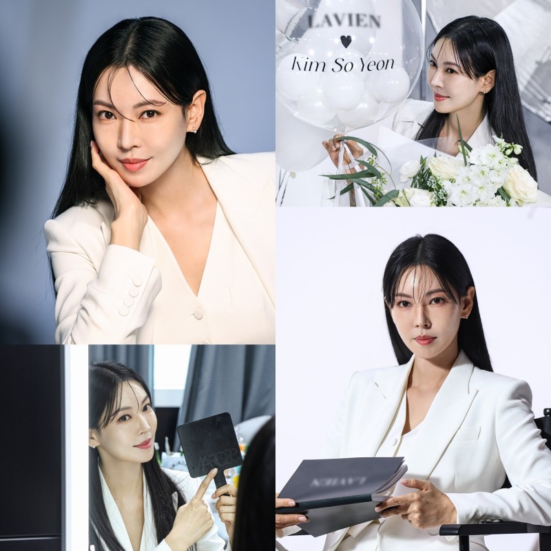 “화사하고 우아해” 김소연, 세련된 미모 만개한 광고 촬영 현장 공개