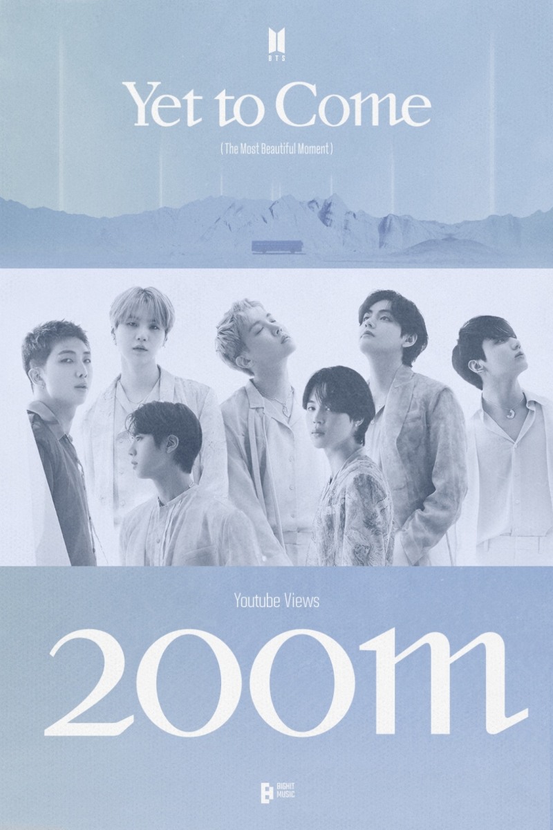 방탄소년단 기록 행진은 현재 진행형…‘Yet To Come’ 뮤직비디오 2억 뷰 돌파