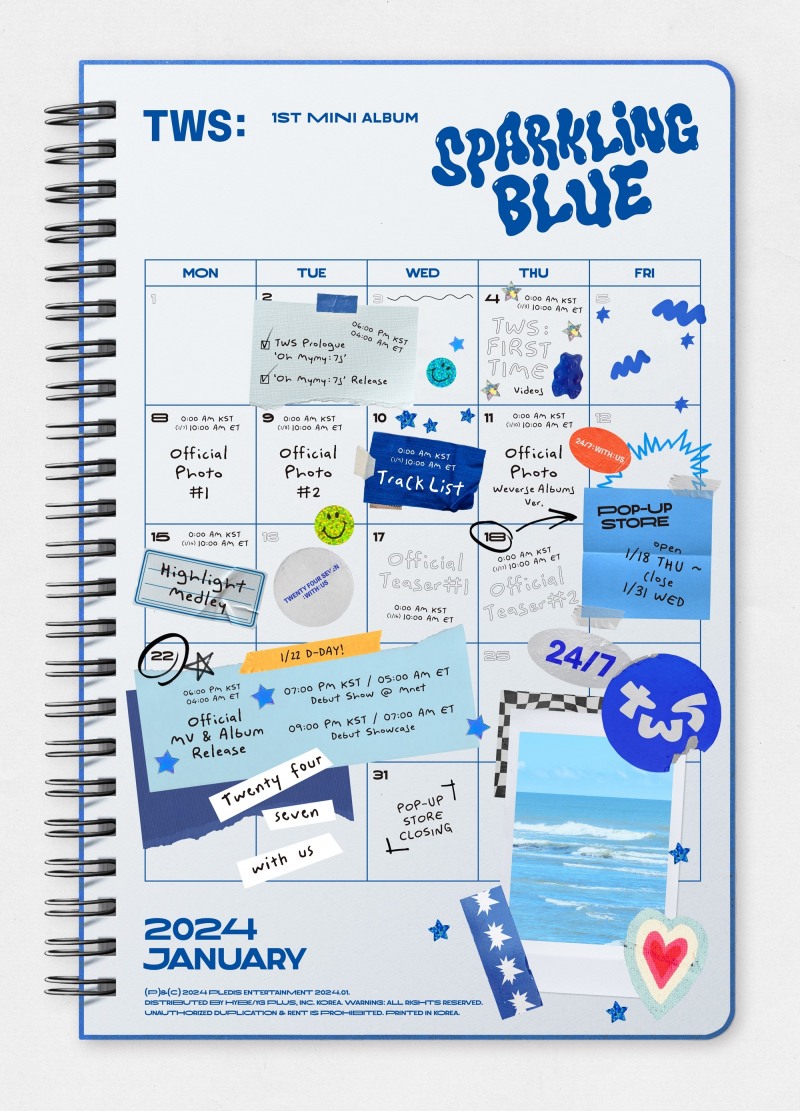 TWS(투어스), 데뷔 앨범명은 ‘Sparkling Blue’…스케줄러 공개