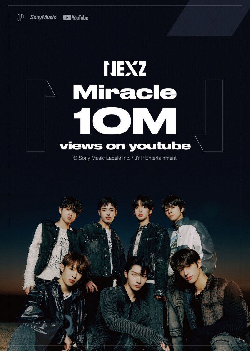 NEXZ(넥스지), 국내외 화제성 입증…'Miracle' 퍼포먼스 비디오 유튜브 1천만 돌파