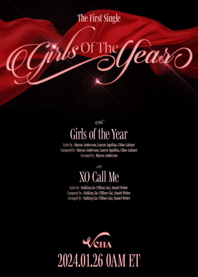 VCHA, 데뷔 첫 싱글 트랙리스트 공개…정식 데뷔곡명은 'Girls of the Year'