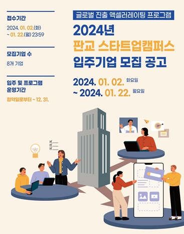 와이앤아처㈜, 2024 판교 스타트업 캠퍼스 글로벌센터 입주기업 모집 나선다