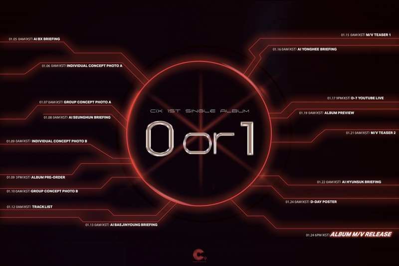 CIX, 24일 컴백 확정…첫 싱글 앨범 '0 or 1' 카운트다운 본격 시작