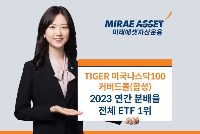 미래에셋, ‘TIGER 미국나스닥100커버드콜(합성)’ 작년 연간 분배율 1위