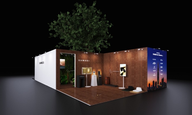 ▲섬세이의 CES 부스 외부 전경