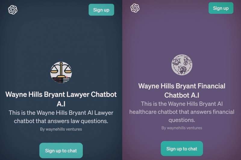 웨인힐스, 오픈에이아이 GPT스토어에 파이낸셜, 로이어 챗봇 A.I 런칭