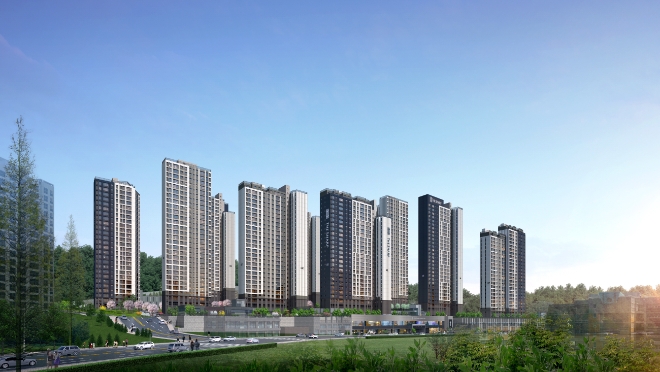 포스코이앤씨는 오는 26일 전남 광양에서 ‘더샵 광양레이크센텀’의 견본주택을 개관하고 본격적인 분양에 들어간다고 25일 밝혔다. 사진은 ‘더샵 광양레이크센텀’의 투시도. (사진 = 포스코이앤시 제공)