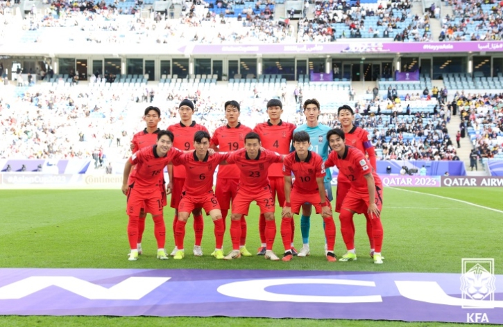 말레이시아전에 선발 출전한 축구 국가대표팀 11명의 모습.